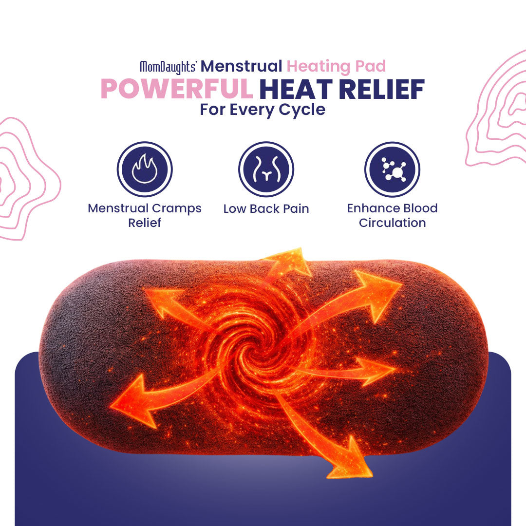 MomDaughts Menstrual Period Heating Pad for Cramps Massage