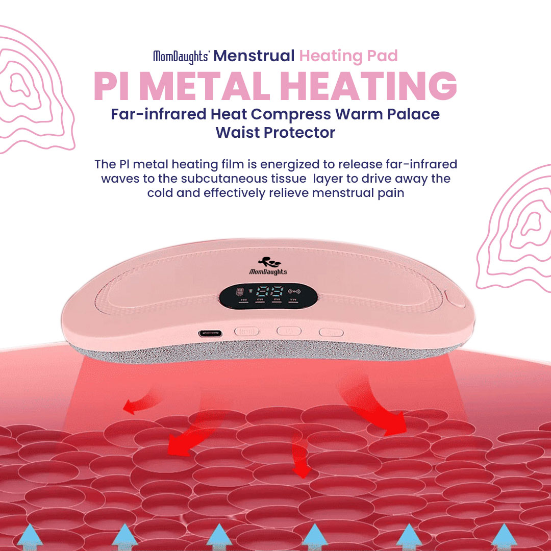 MomDaughts Menstrual Period Heating Pad for Cramps Massage