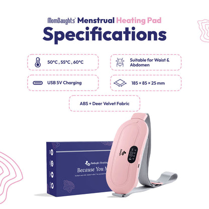 MomDaughts Menstrual Period Heating Pad for Cramps Massage